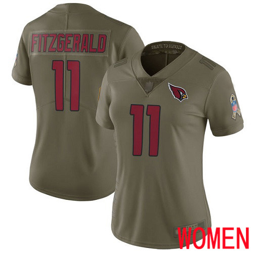 Arizona Cardinals Limited Olive Women Larry Fitzgerald Jersey NFL Football #11 2017 Salute to Service